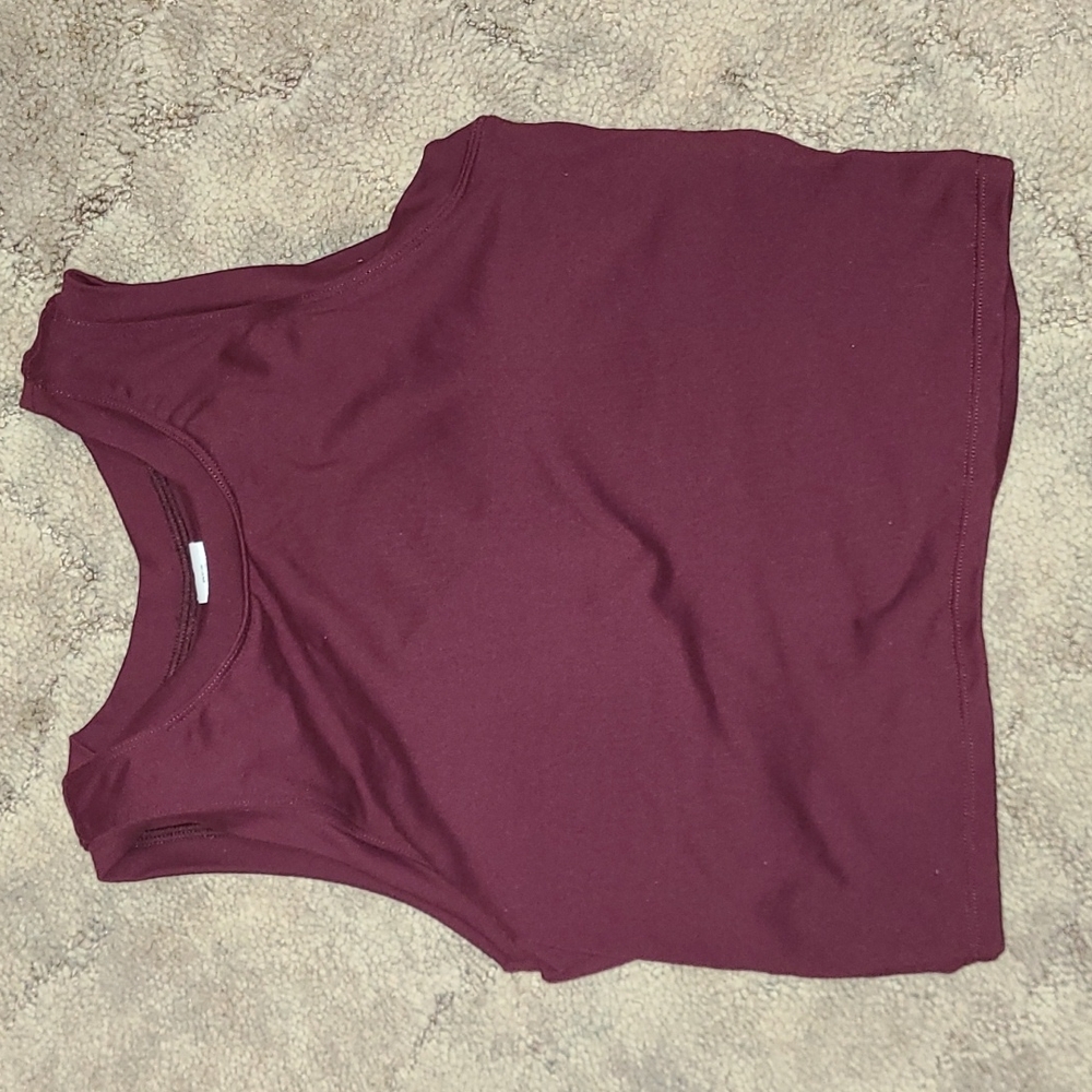 Paragon Fitwear Colombia Crop Top with Bra, Color: Merlot, Size: Medium